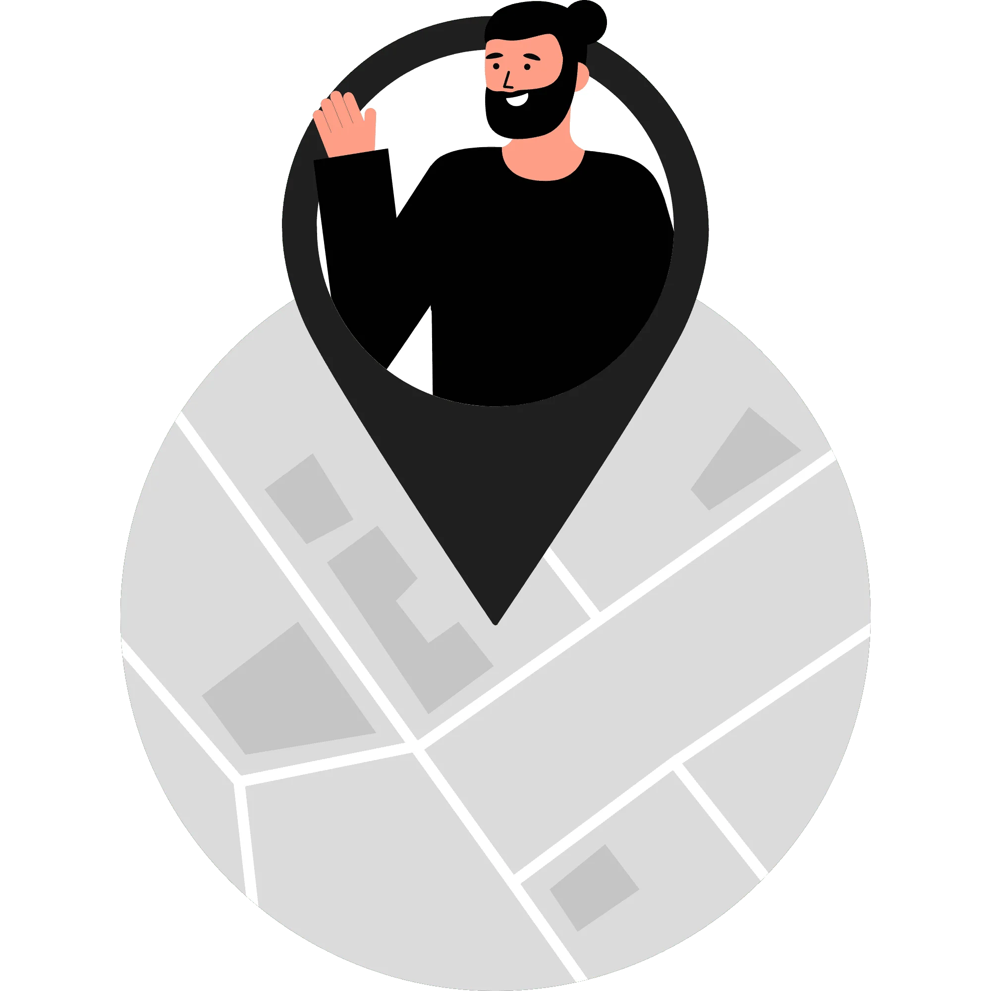 coWhile office location and contact illustration