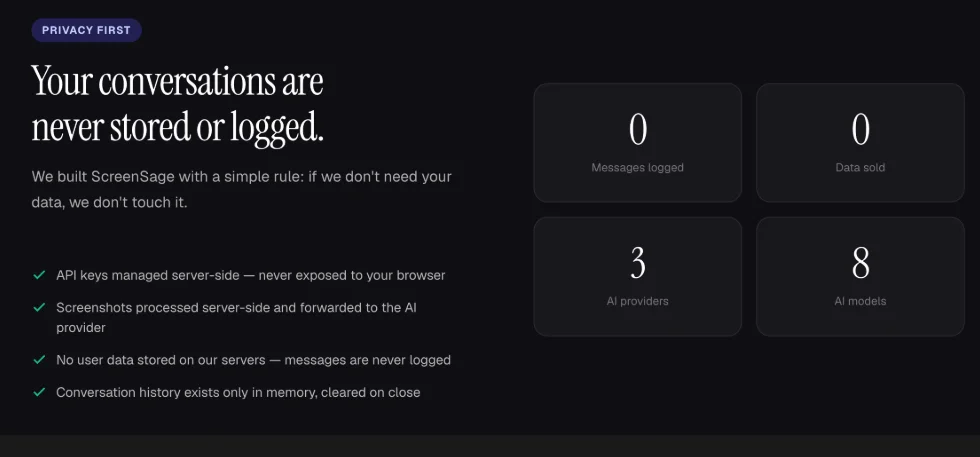 ScreenSage privacy-first AI