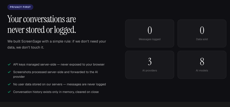 ScreenSage privacy-first AI