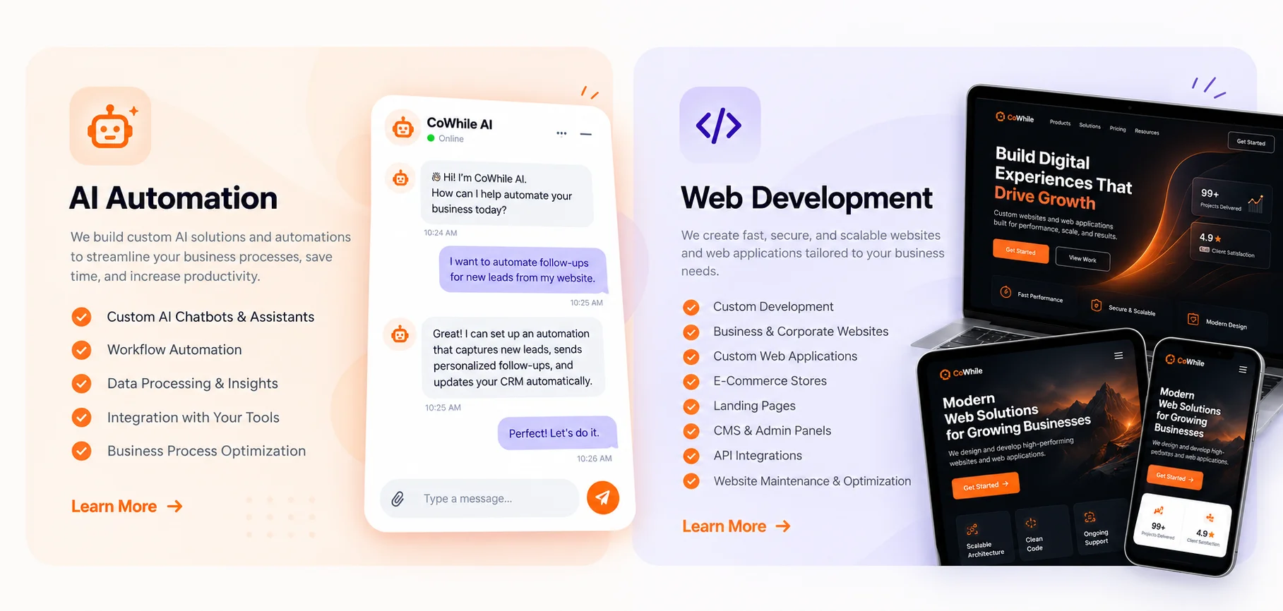 Our Core Work: AI Automation & Web Development